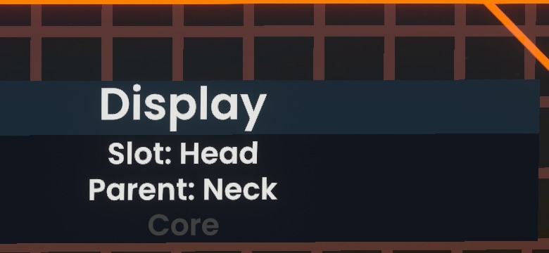 Display ノード — Slot: Head, Parent: Neck のスクリーンショット