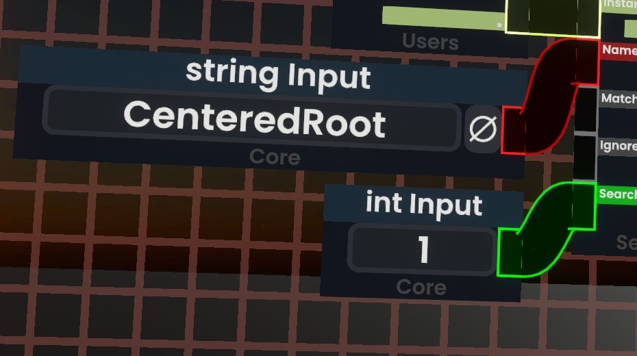 string Input CenteredRoot と int Input 1 のスクリーンショット